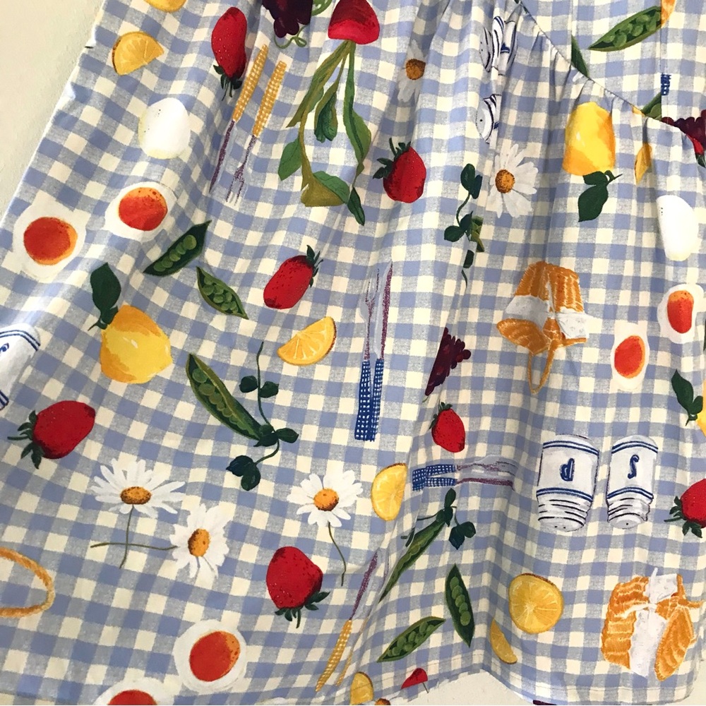 Lisa Says Gah Maeve Midi Skirt Picnic Alfresco Gingham Blue Size Medium NWT New - Picture 3 of 13